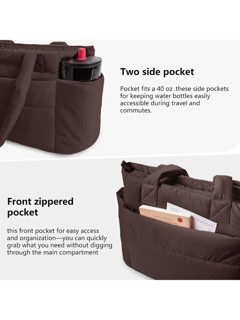 N/A puffer tote